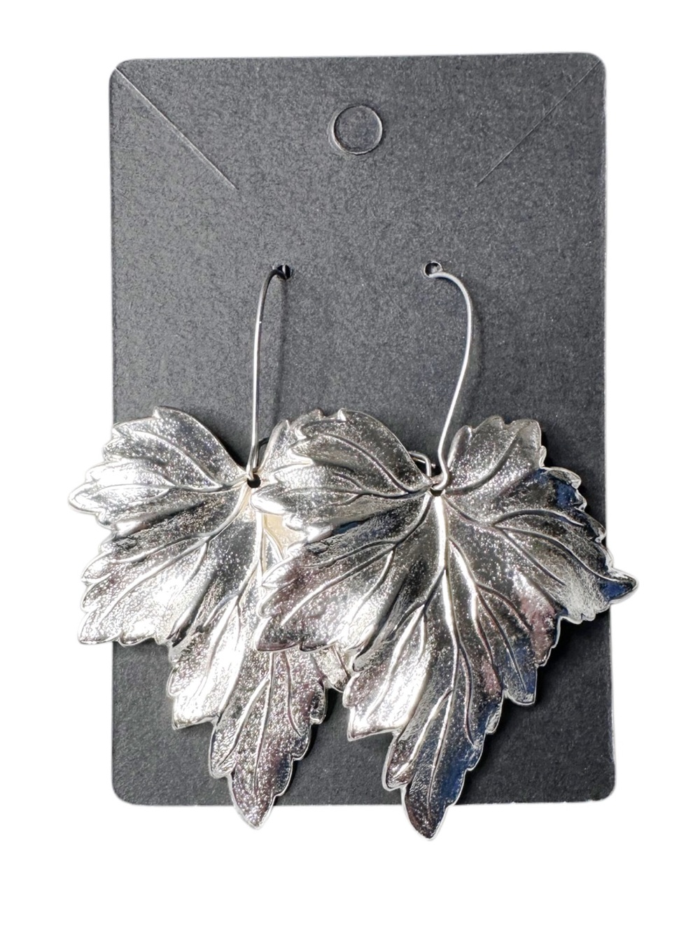 Silver Leaf Statement Earrings - Women Accessories